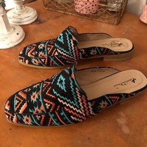 Aztec Print Mules